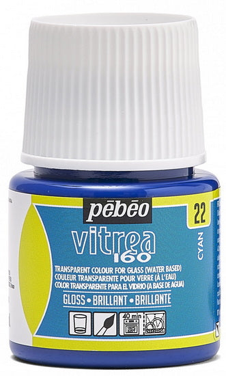 Peinture verre - vitrea 160 - 45ml - cyan