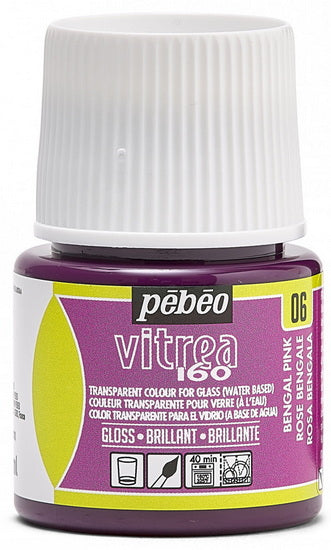 Peinture verre - vitrea 160 - 45ml - rose bengale