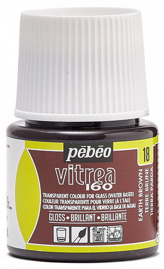 Peinture verre - vitrea 160 - 45ml - terre brune