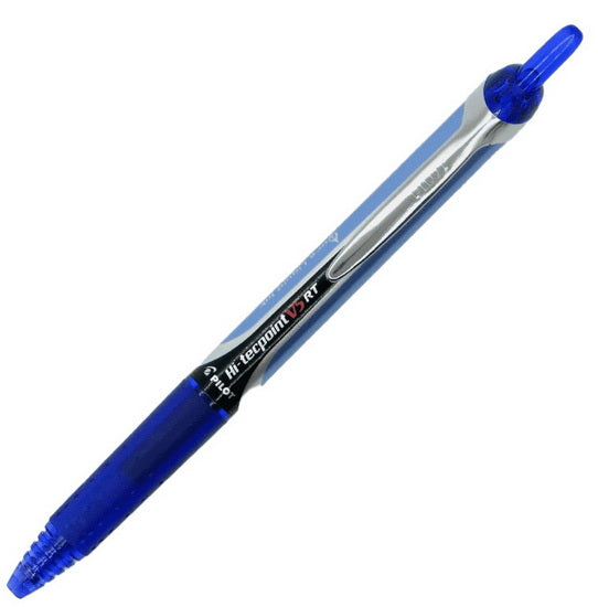 Stylo à bille hi-tecpoint v5 rétractable x-fin bleu