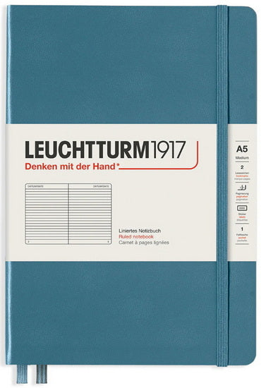 Notebook ruled a5 251p stone blue