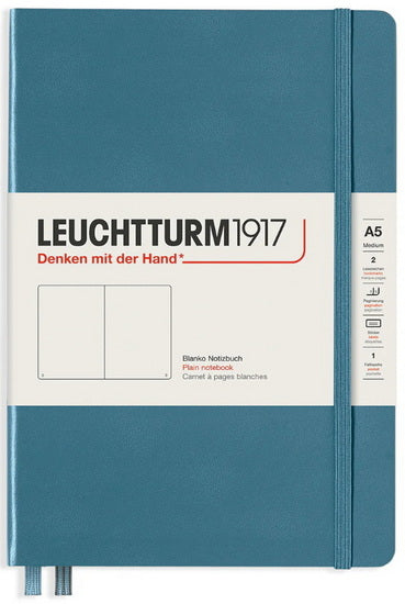 Cahier de notes uni a5 251p bleu pierre