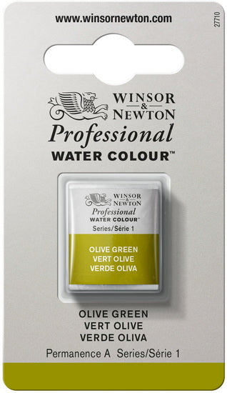 Aquarelle demi-godet - vert olive - s1