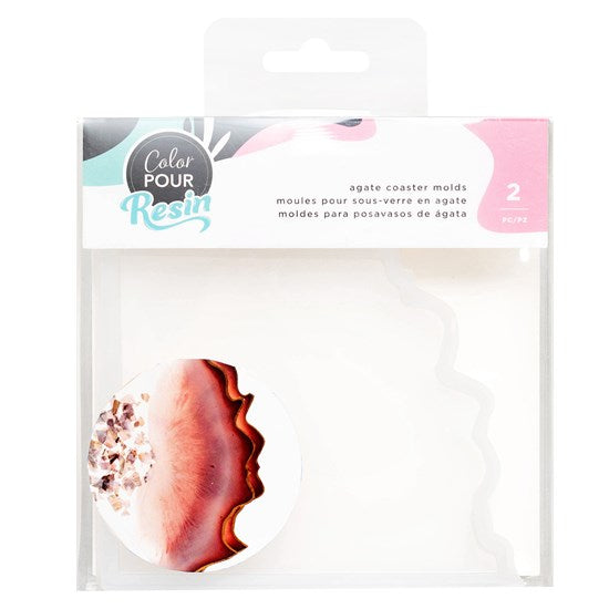 Ens. 2 moules en silicone - sous-verres agate
