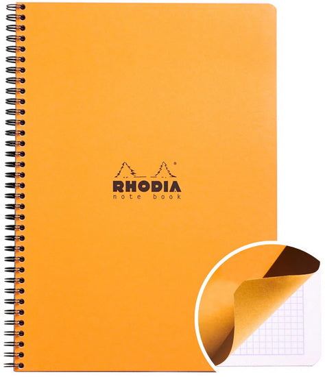 Rhodia Spiral Notebook-Graph - ORANGE - 225 X 297 MILLIMETERS – DeSerres