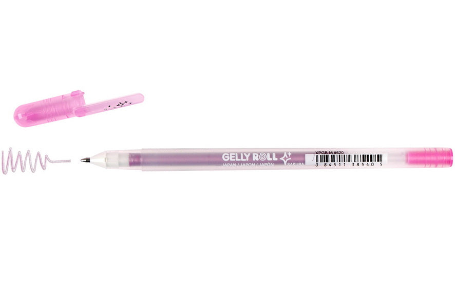 Stylo gel gelly roll 0.7mm silver shadow rose