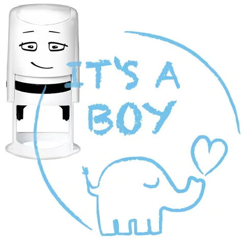 Motif à tampon – it’s a boy avec éléphant