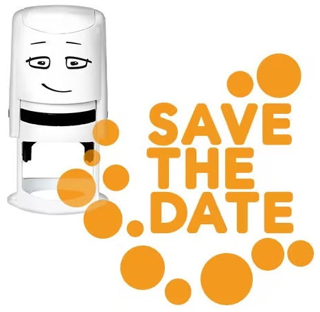 Motif à tampon – save the date avec points