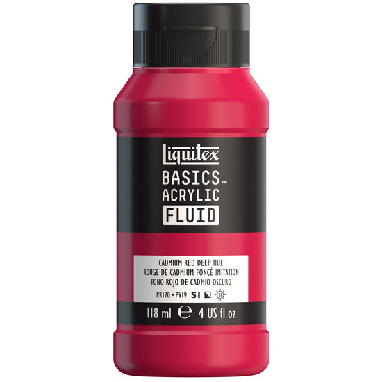 Acrylique basics fluide - 4oz - rouge de cadmium foncé imitation