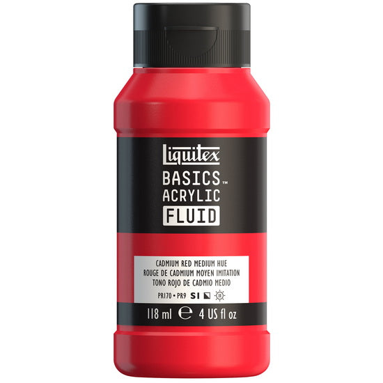 Basics fluid acrylic - 4oz - cadmium red medium hue