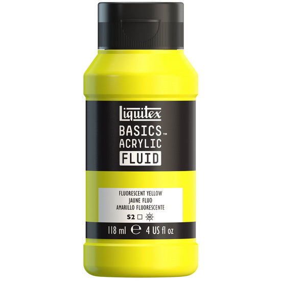 Acrylique basics fluide - 4oz - jaune fluorescent