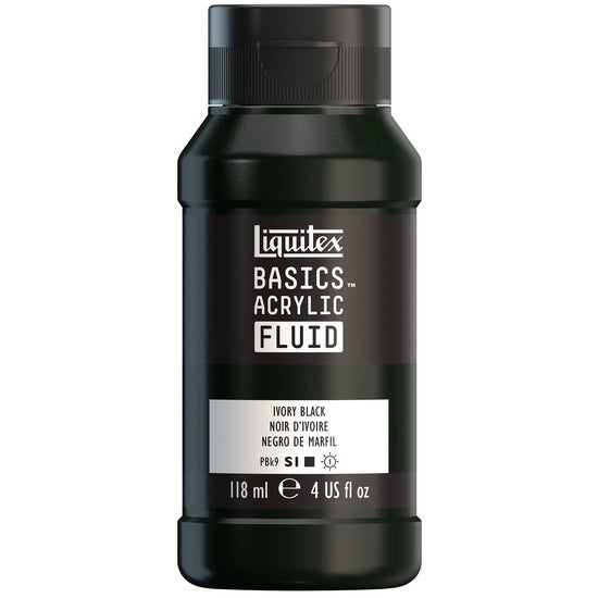 Acrylique basics fluide - 4oz - noir d'ivoire