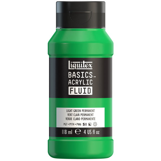 Basics fluid acrylic - 4oz - light green permanent