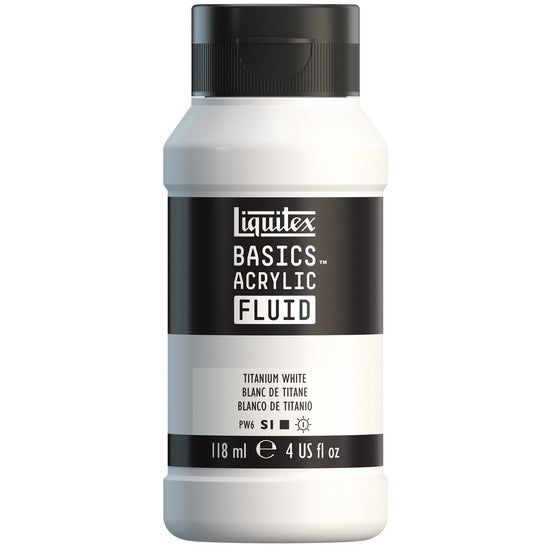Acrylique basics fluide - 4oz - blanc de titane