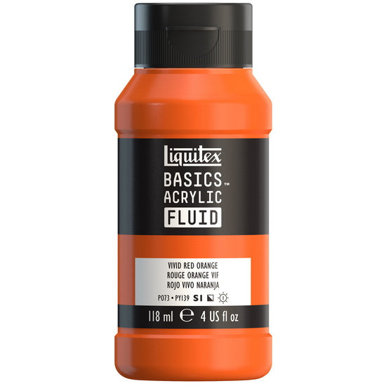 Acrylique basics fluide - 4oz - rouge orange vif