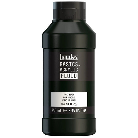 Acrylique basics fluide - 8oz - noir d'ivoire