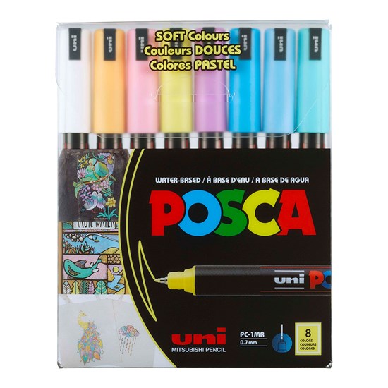 Ens. 8 marqueurs posca pc-1m pastel