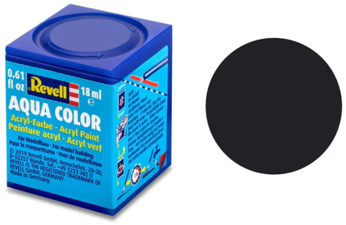 ACRYLIQUE AQUA COLOR - 18 ML Noir Mat