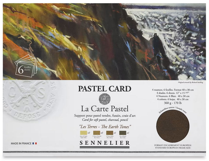 Pack of 6 pastel cards - 30x40cm - earth tones