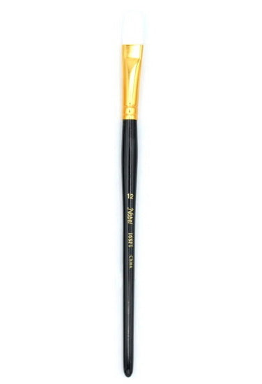 Oval paintbrush with a short handle - #12