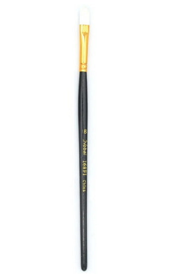 Oval paintbrush with a short handle - #8