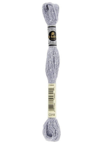 Embroidery floss - glitter - light steel grey