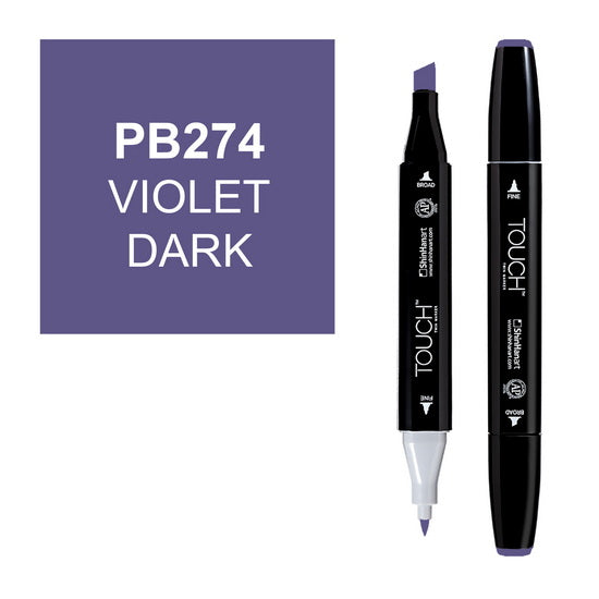 Marqueur touch double pointe violet foncé