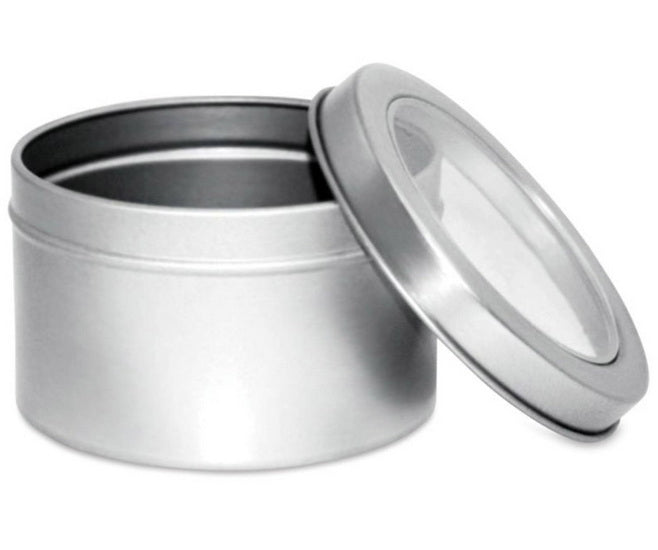 Tin canister with window - 5x8cm