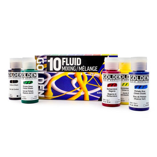 Ens. mélange acrylique fluid - 10x30ml