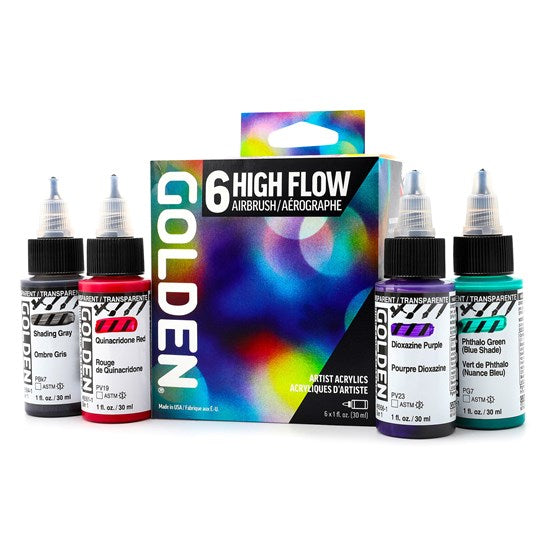 Ens. aérographie acrylique high flow - 6x30ml