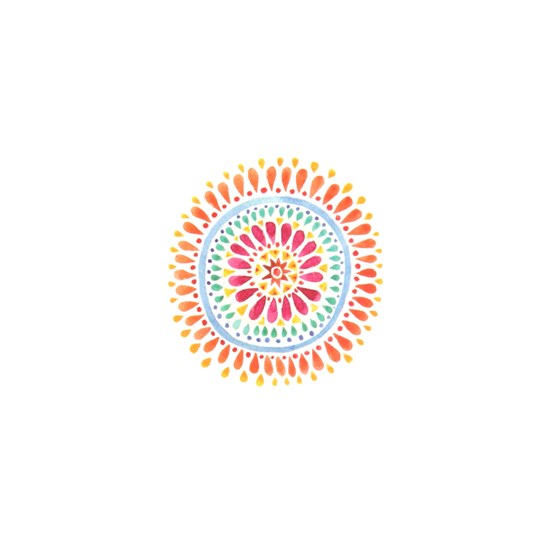 Colored mandala temporary tattoo