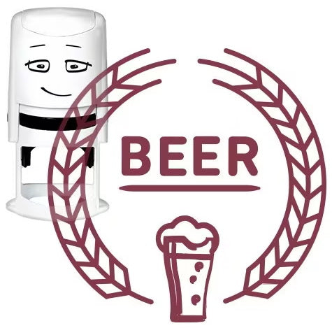 Motif à tampon – badge beer