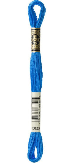 Embroidery floss - electric blue - 3843