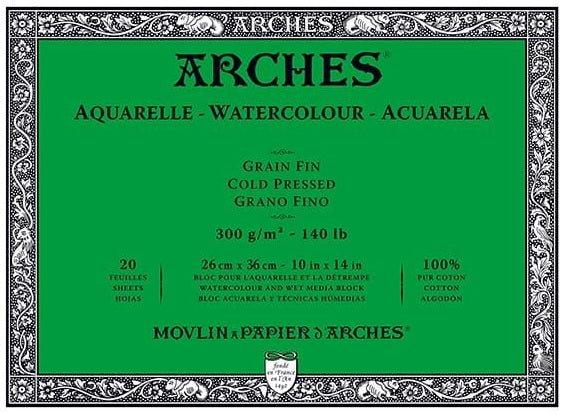 Bloc aquarelle - 100% coton - 140lb - cp - 10x14po (20f)