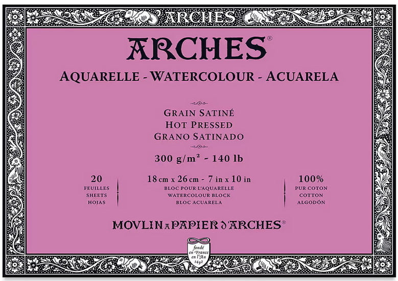 Watercolor pad - 100% cotton - 140lb - hp - 7x10in (20s)