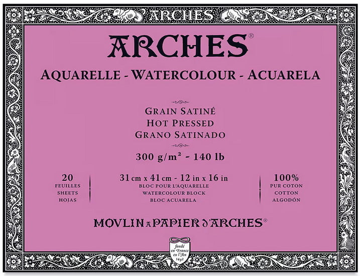 Bloc aquarelle - 100% coton - 140lb - hp - 12x16po (20f)