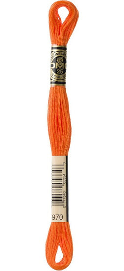 Fil à broder - orange fluo - 970