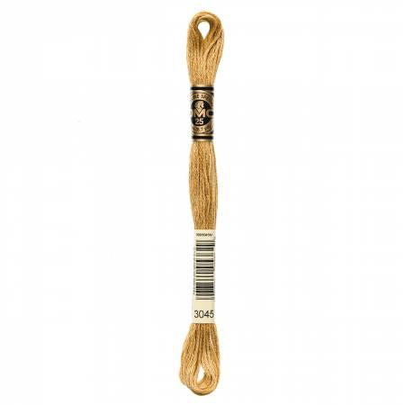 Embroidery floss - dark yellow beige - 3045