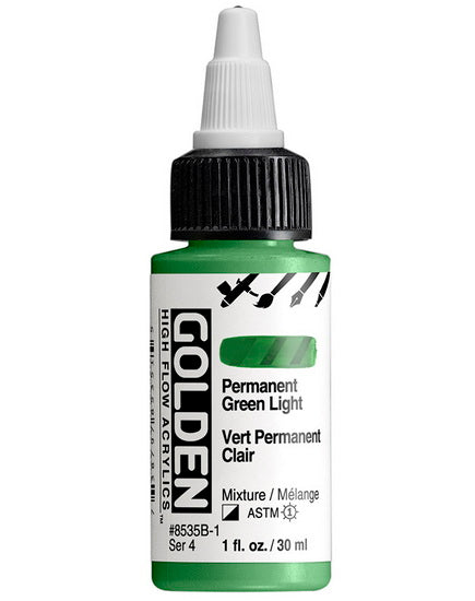 Acrylique high flow - 1 oz  vert permanent clair  s4
