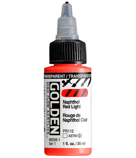 Acrylic high flow - 1 oz  naphthol red light transparent  s1