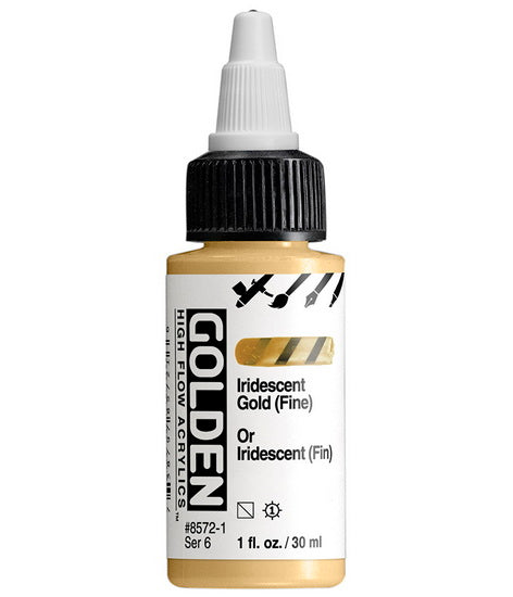Acrylic high flow - 1 oz  iridescent gold fine  s6