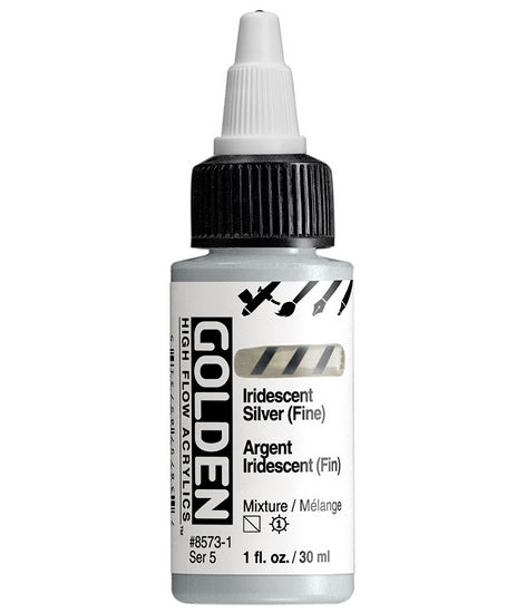 Acrylique high flow - 1 oz  argent iridescent fin  s5