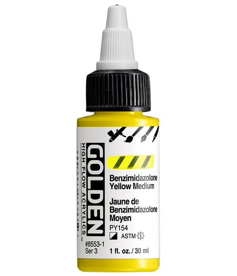 Acrylic high flow - 1 oz  benzimidazolone yellow medium  s3