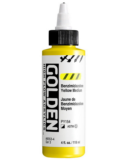 Acrylique high flow - 4 oz  jaune benzimidazolone moyen  s3