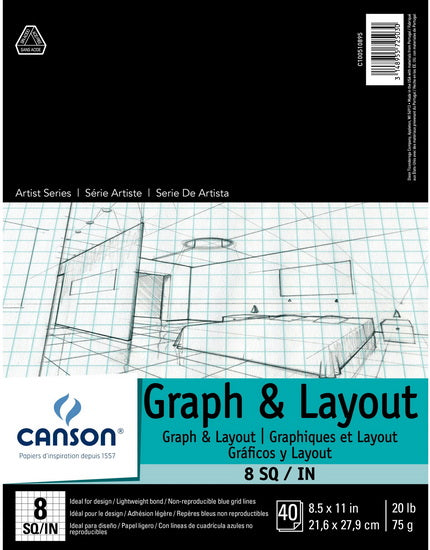Cross section paper pad - 20lb - 8.5x11in (40s)