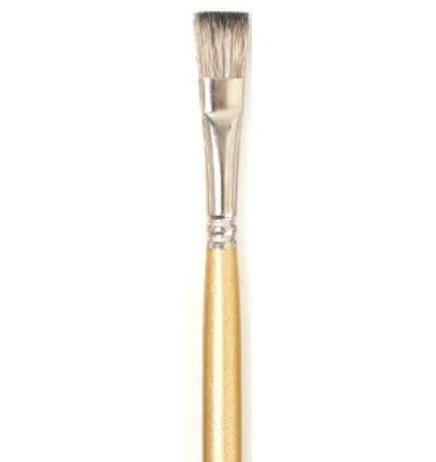 Pinceau manche long/poils de martre plat - #10