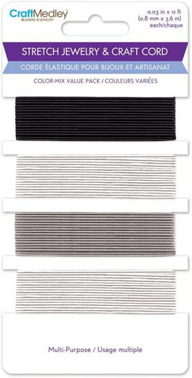 Cordon élastique - 4 couleurs - 0.8mm - 14m