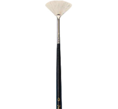 Fan paintbrush with white bristles - #0