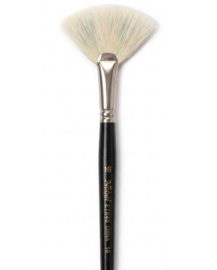 Brosse éventail avec soies blanches - #16