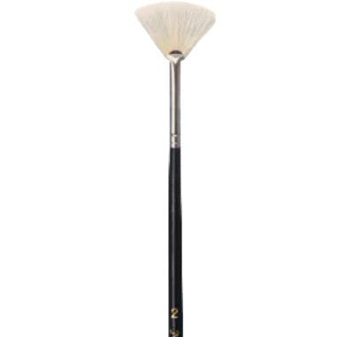 Fan paintbrush with white bristles - #2